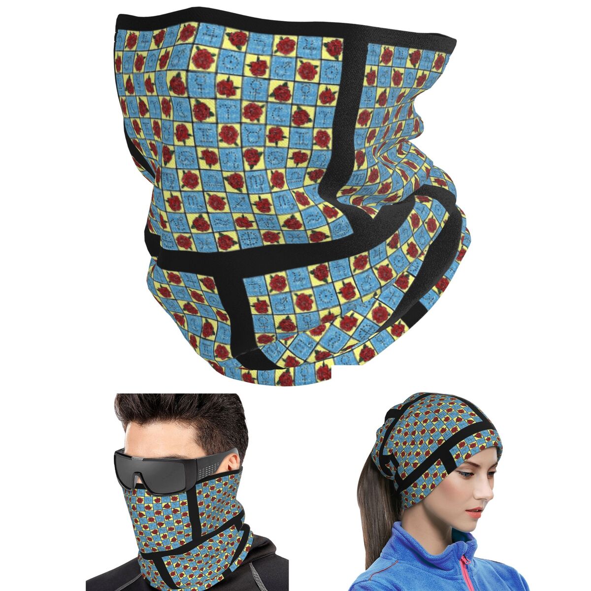 Cycling Face Mask - タロティスタの9オブソードス・タロットブランケット、バンダナネックゲイター、プリントマジックスカーフ、サイクリングフェイスマスク、男性女性大人用、通気性あり