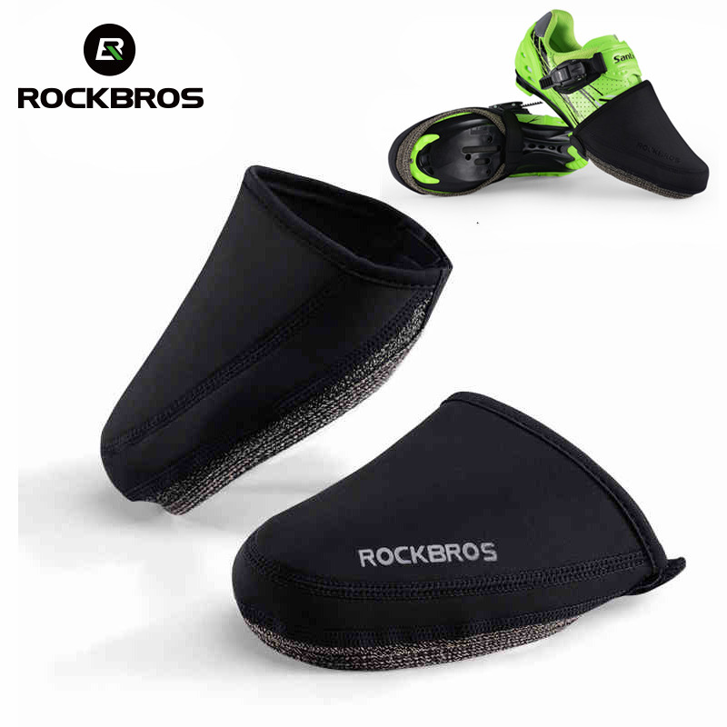 Cycling Shoe Insoles - ROCKBROS サイクリングシューズカバー防風耐摩耗性生地保温ハーフオーバーシューズ MTB ロードバイク自転車靴カバー