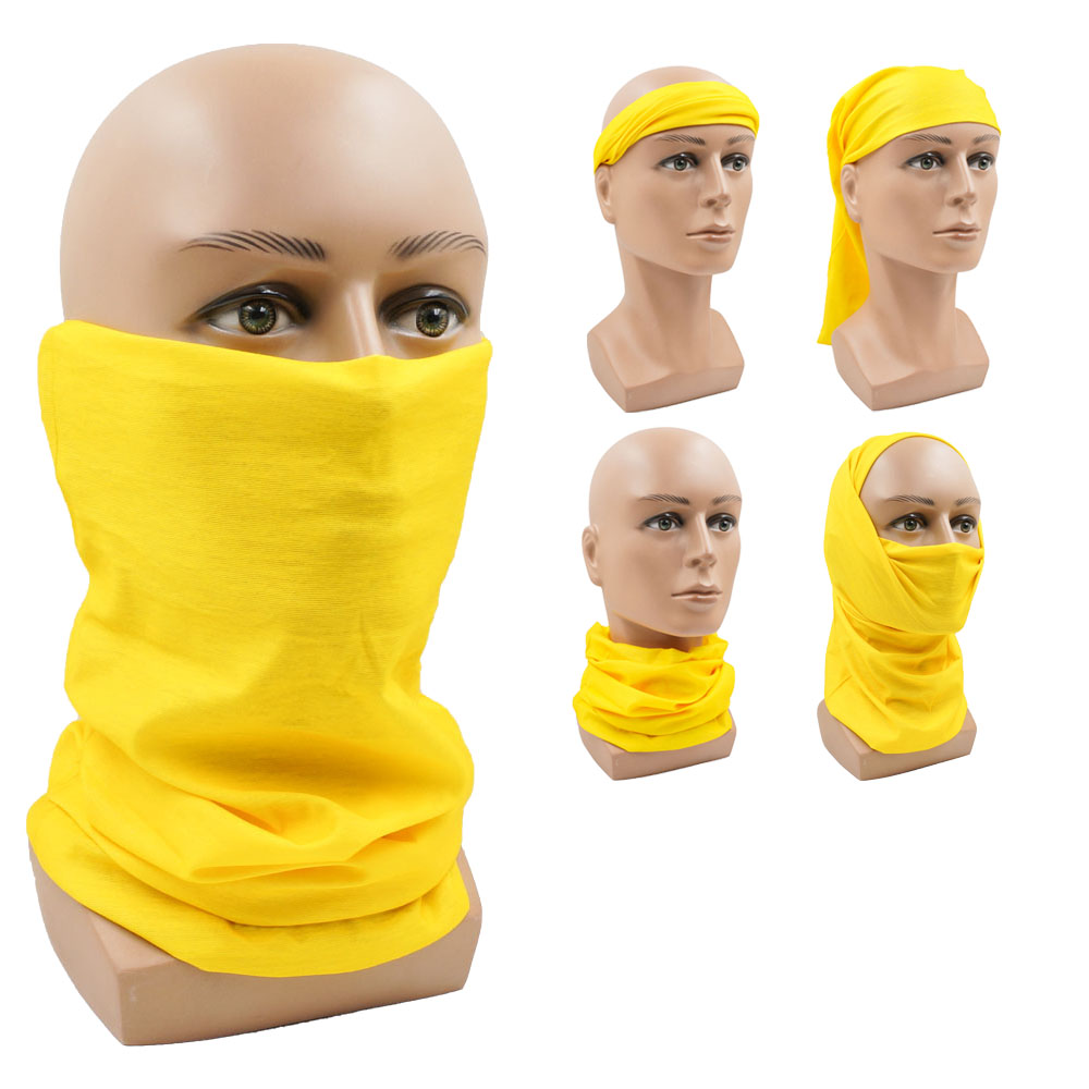 Cycling Face Mask - 黄色多機能サイクリングネックゲートル日焼け止め通気性屋外バンダナフェイスマスクヘッドバンドユニセックスシームレスマジックスカーフ
