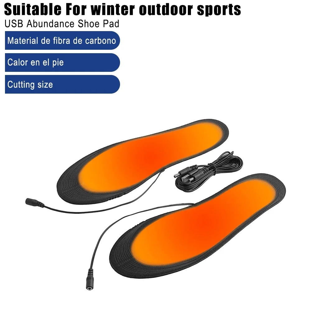 Cycling Shoe Insoles - 温暖化インソール靴 USB 加熱された足電気ウォーマー靴下マット冬のアウトドアスポーツスキーサイクリング加熱インソール部品