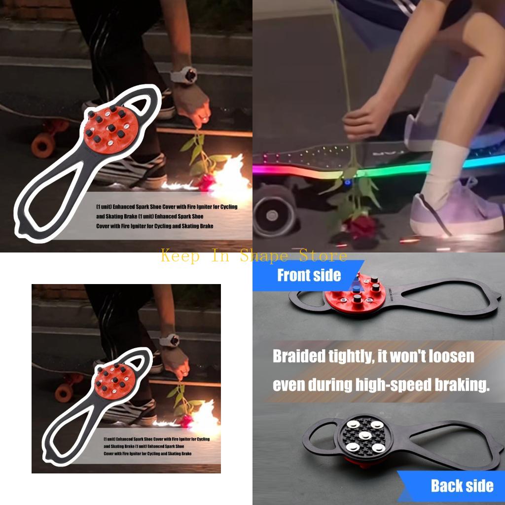 Cycling Shoe Insoles - U1JC オートバイ靴底ブレーキパッドサイクリングバイクオートバイ靴底炎装置屋外スパークソール制御を強化