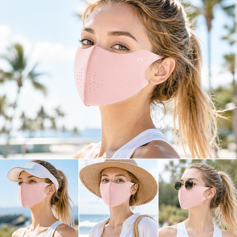 冷却サマーサンマスクアウトドアスポーツ通気性アイスシルクドラ - Cycling Face Mask のレビューと価格