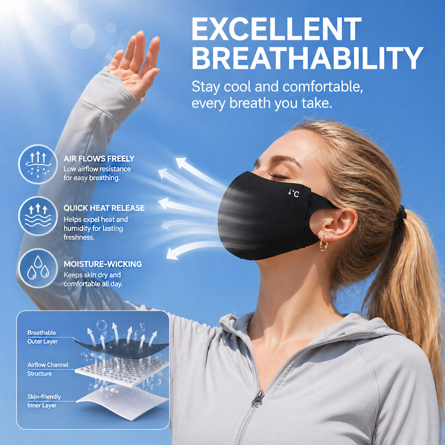 冷却サマーサンマスクアウトドアスポーツ通気性アイスシルクドラ - Cycling Face Mask のレビューと価格