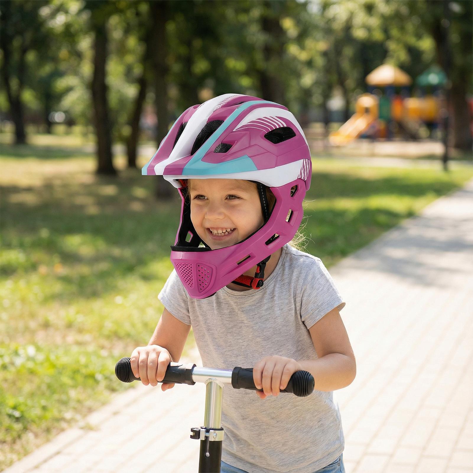ユースフルフェイスヘルメットサイクリングヘッド保護具子供用オ - Cycling Gear Beginner のレビューと価格