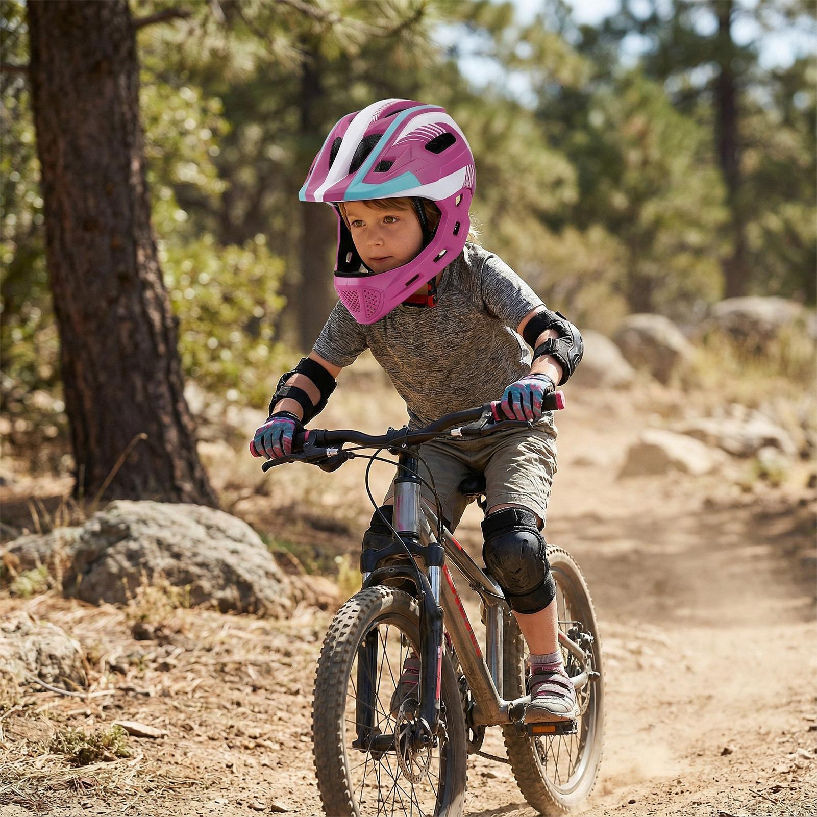 ユースフルフェイスヘルメットサイクリングヘッド保護具子供用オ - Cycling Gear Beginner のレビューと価格