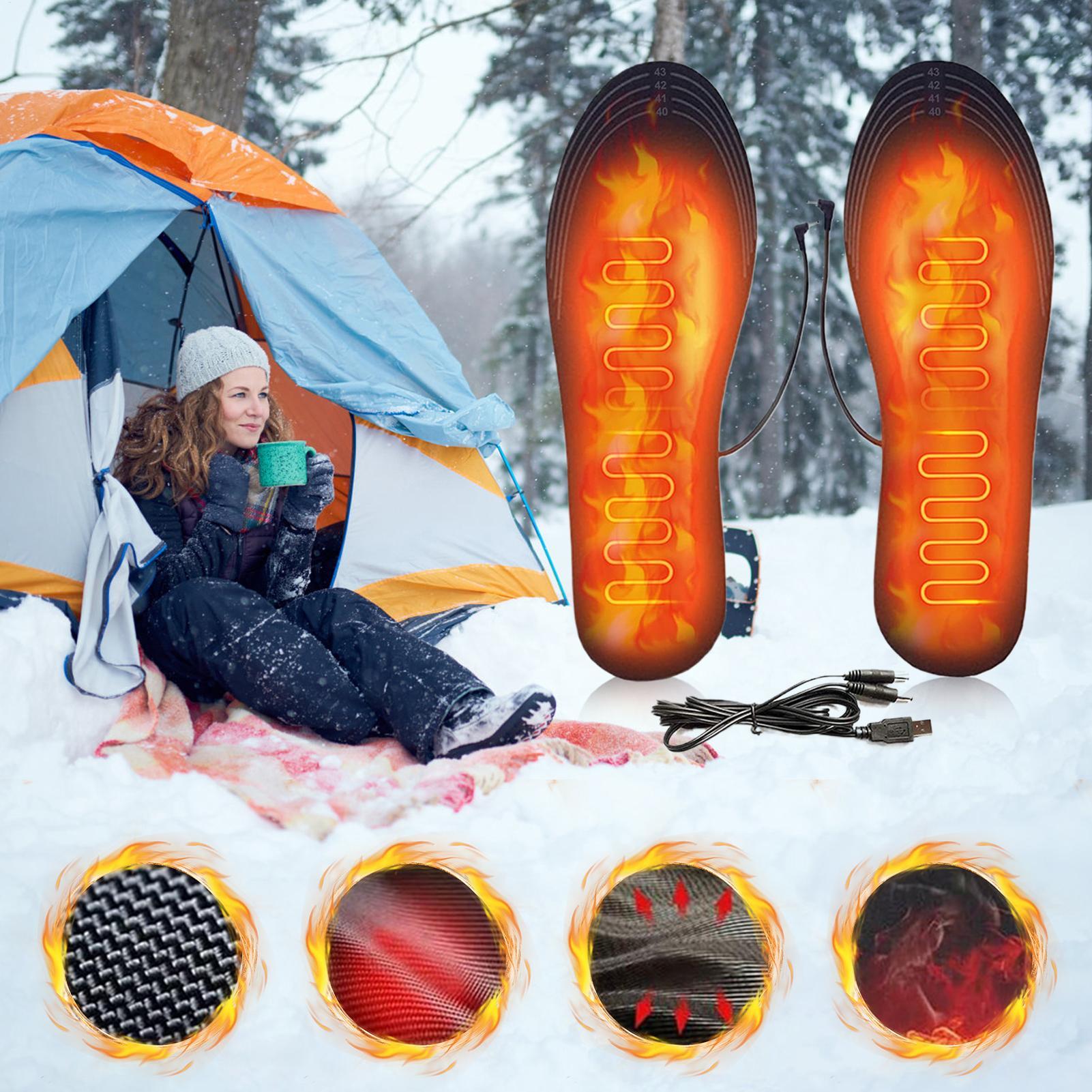 USB 加熱インソールカット可能なフットウォーマーパッド冬暖 - Cycling Shoe Insoles のレビューと価格