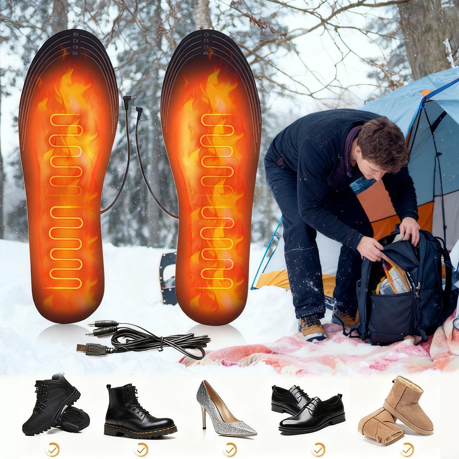 USB 加熱インソールカット可能なフットウォーマーパッド冬暖 - Cycling Shoe Insoles のレビューと価格