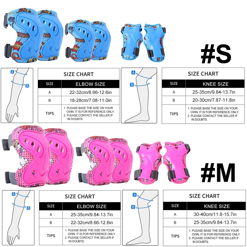 6個セット 子供用 3-12歳 膝肘パッド 保護具 ローラー - Cycling Gear Of The Year のレビューと価格