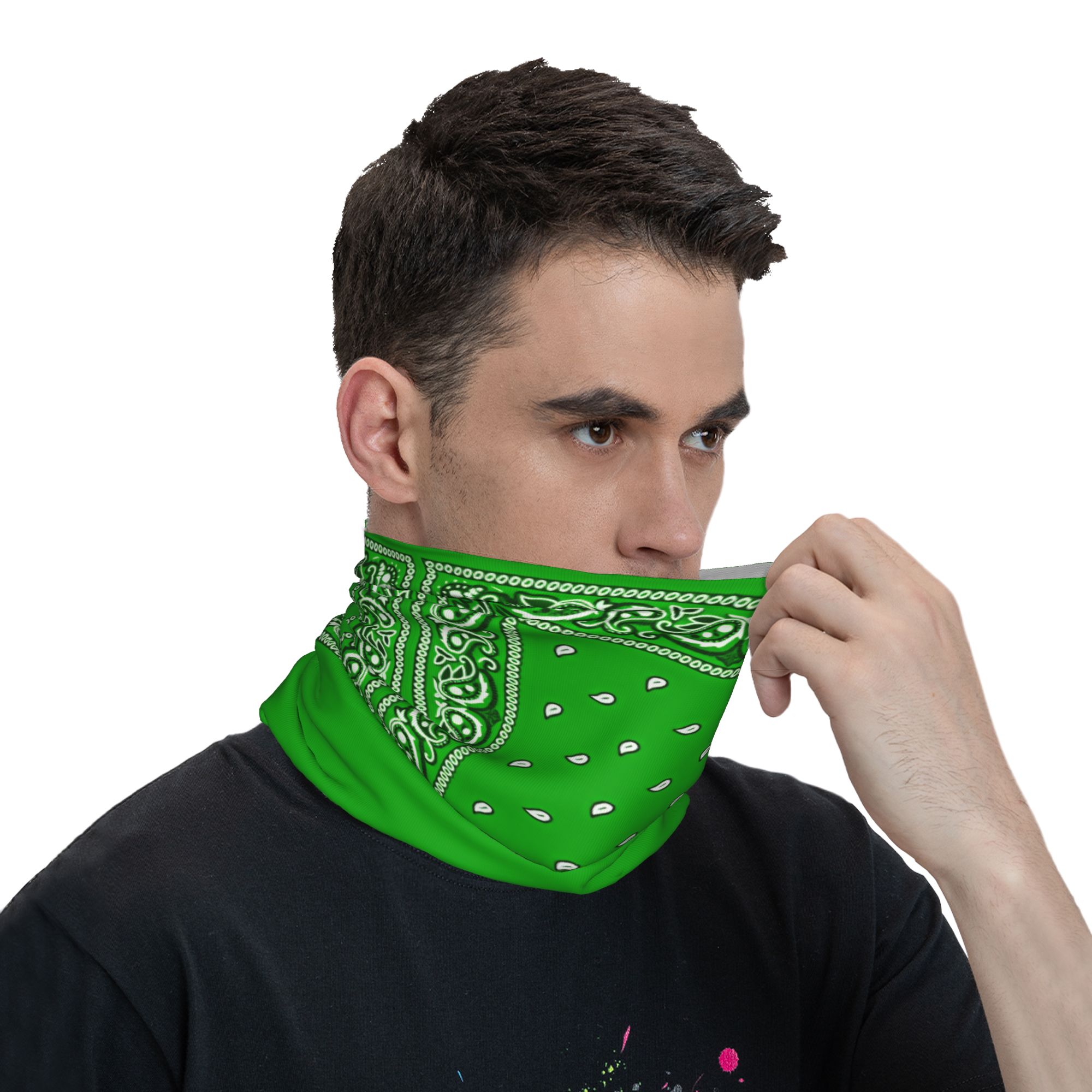 グリーンバンダナ クールサイクリングマスク ライディング/フ - Cycling Face Mask のレビューと価格